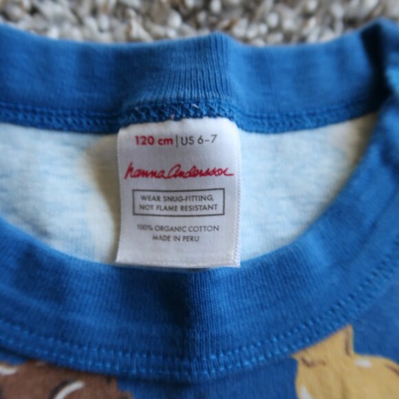 Hanna Andersson Boy 6/7 Top & 8 Bottom Bunny Print 2 PC Pajama Set - Picture 3 of 3